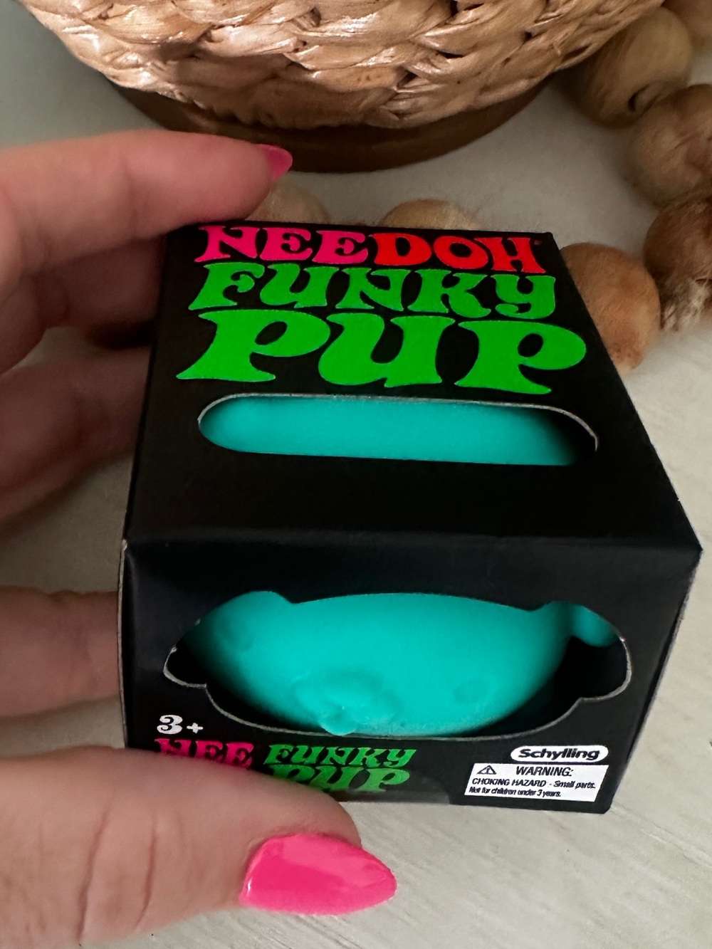 Nee Doh Funky Pup Teal Squeeze Ball Squish Me Toy needoh authentic viral